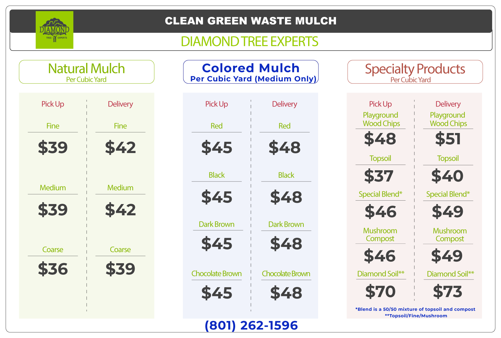 diamond tree experts mulch prices